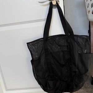 Stylish Black Mesh Tote Bag